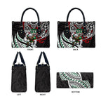 Personalised South Sydney Rabbitohs Leather Bag Polynesian Tribal Art Style With Powerful Rabbit Mascot