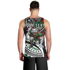 Personalised South Sydney Rabbitohs Men Tank Top Polynesian Tribal Art Style With Powerful Rabbit Mascot