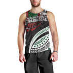 Personalised South Sydney Rabbitohs Men Tank Top Polynesian Tribal Art Style With Powerful Rabbit Mascot