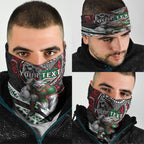 Personalised South Sydney Rabbitohs Neck Gaiter Polynesian Tribal Art Style With Powerful Rabbit Mascot