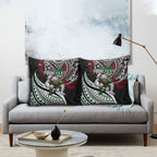 Personalised South Sydney Rabbitohs Pillow Cover Polynesian Tribal Art Style With Powerful Rabbit Mascot