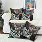 Personalised South Sydney Rabbitohs Pillow Cover Polynesian Tribal Art Style With Powerful Rabbit Mascot