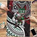 Personalised South Sydney Rabbitohs Puzzle Polynesian Tribal Art Style With Powerful Rabbit Mascot