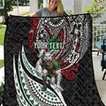 Personalised South Sydney Rabbitohs Quilt Polynesian Tribal Art Style With Powerful Rabbit Mascot
