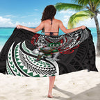 Personalised South Sydney Rabbitohs Sarong Polynesian Tribal Art Style With Powerful Rabbit Mascot