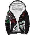 Personalised South Sydney Rabbitohs Sherpa Hoodie Polynesian Tribal Art Style With Powerful Rabbit Mascot