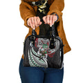 Personalised South Sydney Rabbitohs Shoulder Handbag Polynesian Tribal Art Style With Powerful Rabbit Mascot