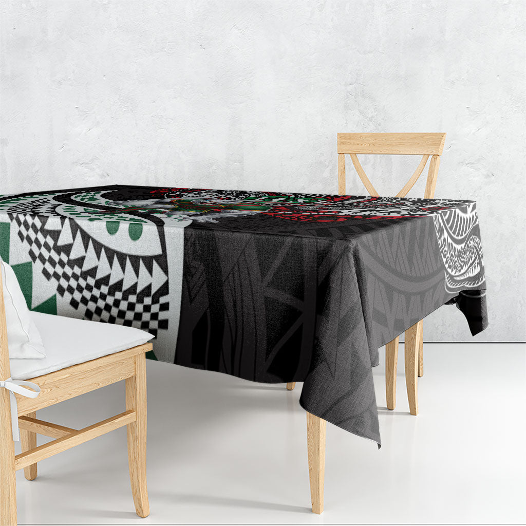 Personalised South Sydney Rabbitohs Tablecloth Polynesian Tribal Art Style With Powerful Rabbit Mascot