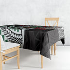 Personalised South Sydney Rabbitohs Tablecloth Polynesian Tribal Art Style With Powerful Rabbit Mascot