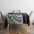 Personalised South Sydney Rabbitohs Tablecloth Polynesian Tribal Art Style With Powerful Rabbit Mascot