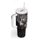 Personalised South Sydney Rabbitohs Tumbler With Handle Polynesian Tribal Art Style With Powerful Rabbit Mascot