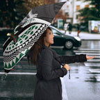 Personalised South Sydney Rabbitohs Umbrella Polynesian Tribal Art Style With Powerful Rabbit Mascot