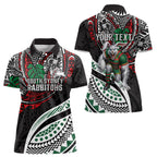 Personalised South Sydney Rabbitohs Women Polo Shirt Polynesian Tribal Art Style With Powerful Rabbit Mascot