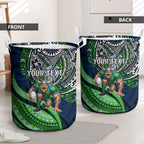 Personalised Canberra Raiders Laundry Basket Polynesian Tribal Art Style With Viking Raider Mascot