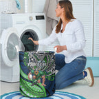 Personalised Canberra Raiders Laundry Basket Polynesian Tribal Art Style With Viking Raider Mascot