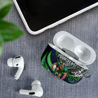 Personalised Canberra Raiders AirPods Case Polynesian Tribal Art Style With Viking Raider Mascot