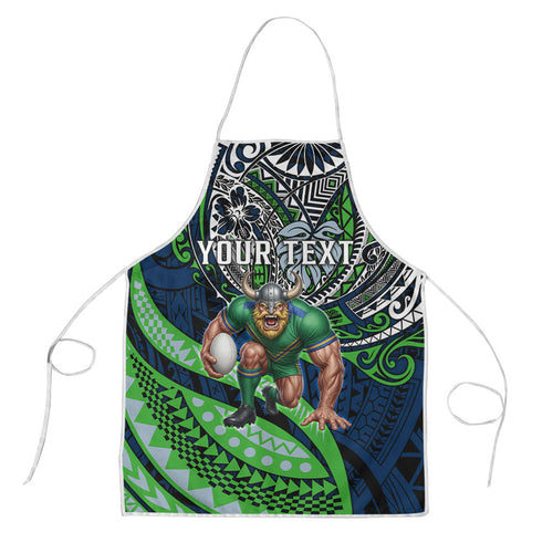 Personalised Canberra Raiders Apron Polynesian Tribal Art Style With Viking Raider Mascot