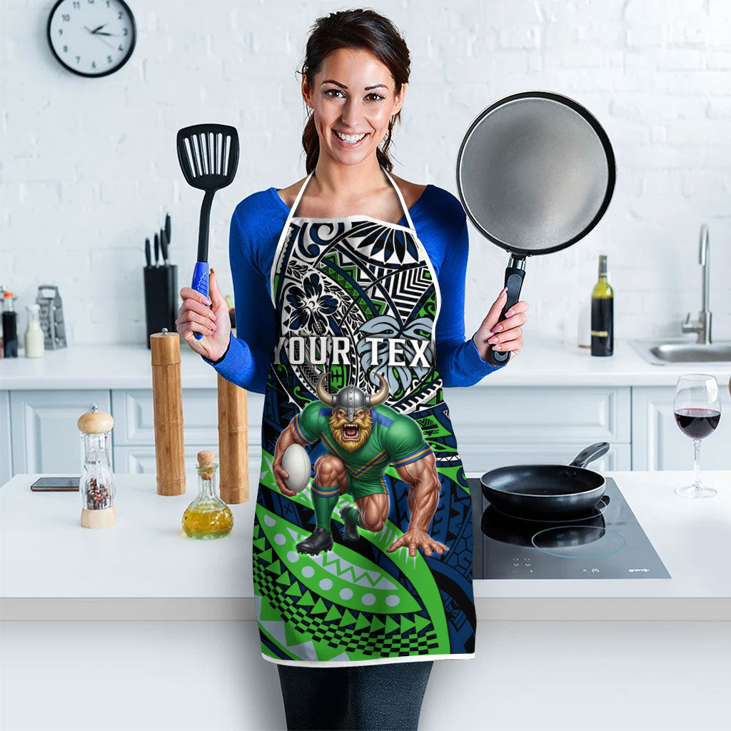 Personalised Canberra Raiders Apron Polynesian Tribal Art Style With Viking Raider Mascot