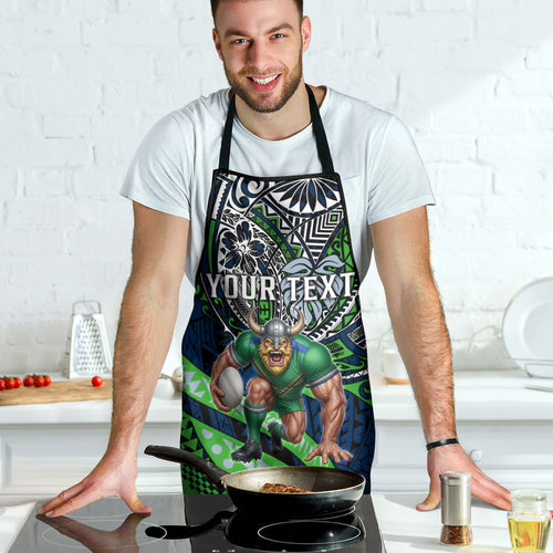 Personalised Canberra Raiders Apron Polynesian Tribal Art Style With Viking Raider Mascot