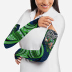 Personalised Canberra Raiders Arm Sleeves Polynesian Tribal Art Style With Viking Raider Mascot