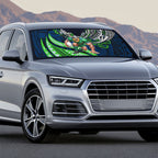 Personalised Canberra Raiders Auto Sun Shade Polynesian Tribal Art Style With Viking Raider Mascot