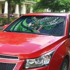 Personalised Canberra Raiders Auto Sun Shade Polynesian Tribal Art Style With Viking Raider Mascot