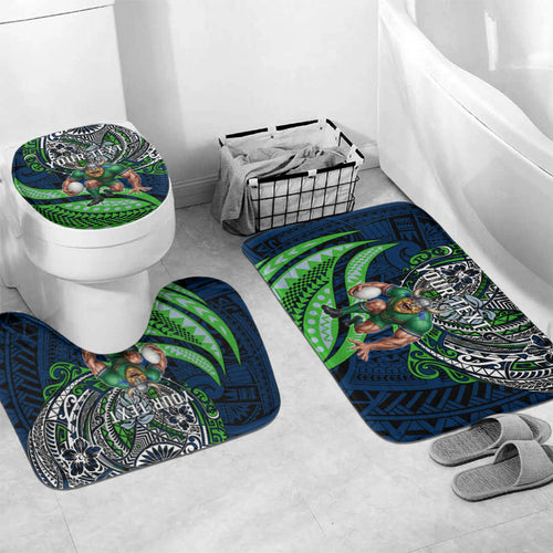 Personalised Canberra Raiders Bathroom Set Polynesian Tribal Art Style With Viking Raider Mascot