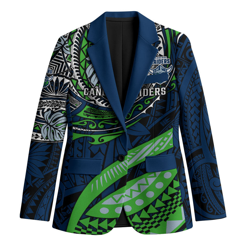 Personalised Canberra Raiders Blazer Polynesian Tribal Art Style With Viking Raider Mascot