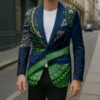 Personalised Canberra Raiders Blazer Polynesian Tribal Art Style With Viking Raider Mascot
