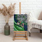 Personalised Canberra Raiders Canvas Wall Art Polynesian Tribal Art Style With Viking Raider Mascot