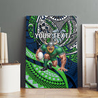 Personalised Canberra Raiders Canvas Wall Art Polynesian Tribal Art Style With Viking Raider Mascot