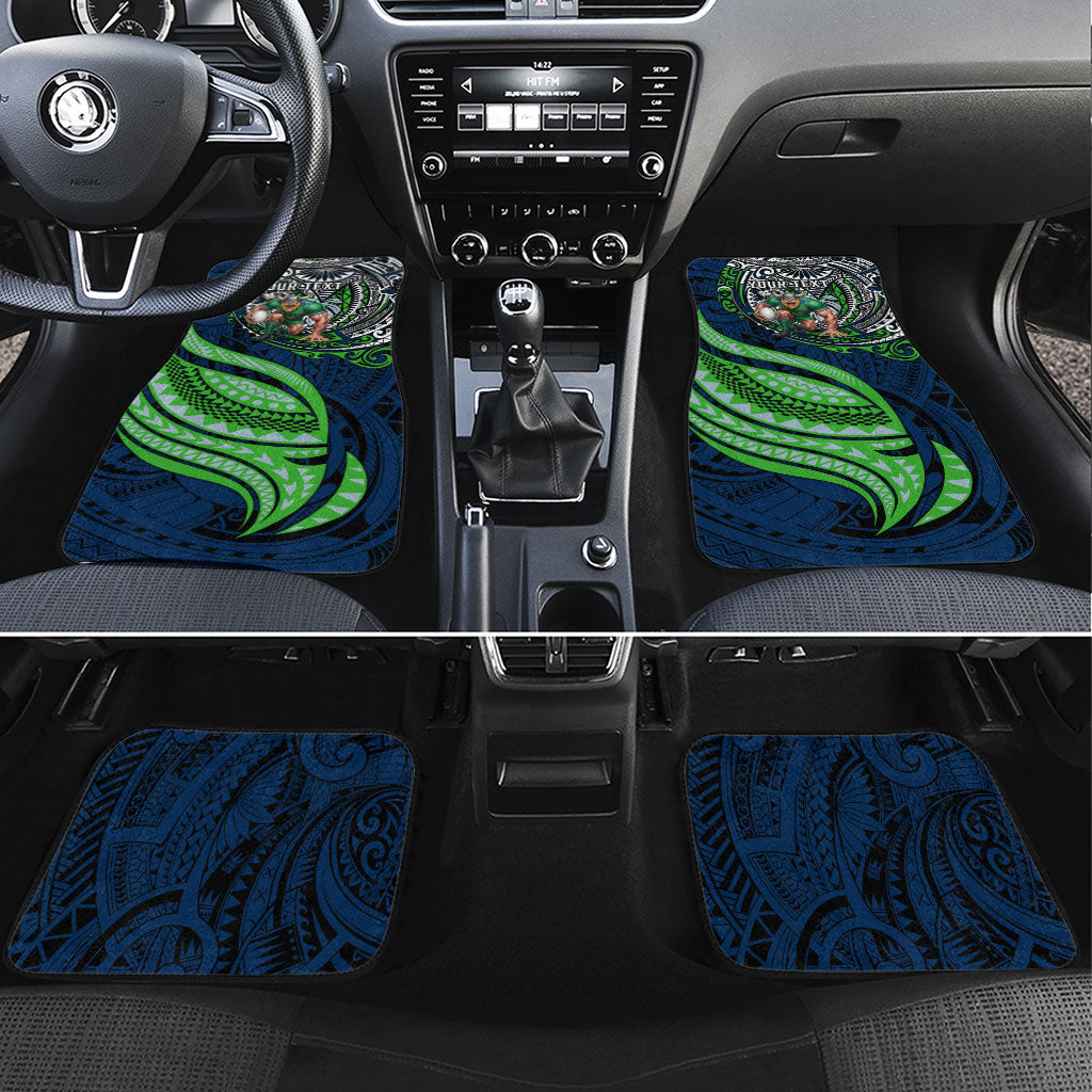 Personalised Canberra Raiders Car Mats Polynesian Tribal Art Style With Viking Raider Mascot