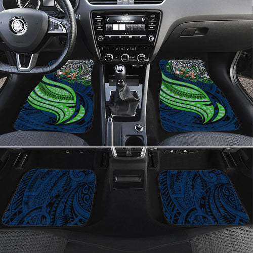 Personalised Canberra Raiders Car Mats Polynesian Tribal Art Style With Viking Raider Mascot