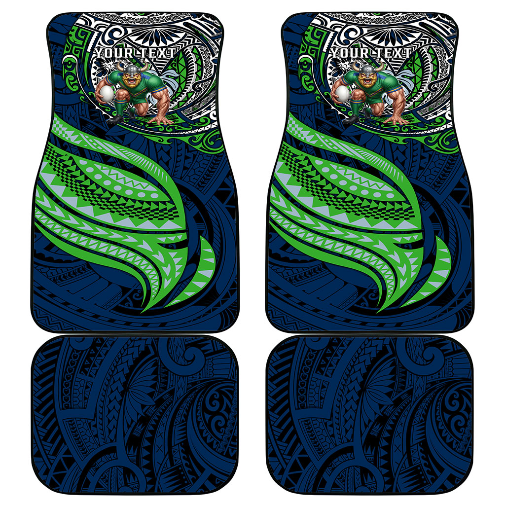 Personalised Canberra Raiders Car Mats Polynesian Tribal Art Style With Viking Raider Mascot