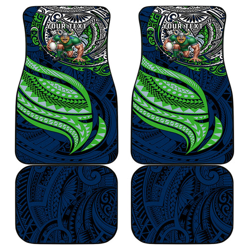 Personalised Canberra Raiders Car Mats Polynesian Tribal Art Style With Viking Raider Mascot