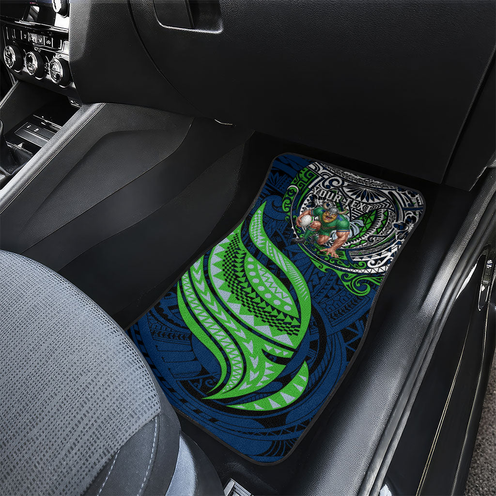 Personalised Canberra Raiders Car Mats Polynesian Tribal Art Style With Viking Raider Mascot