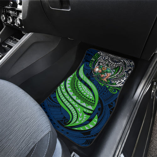 Personalised Canberra Raiders Car Mats Polynesian Tribal Art Style With Viking Raider Mascot