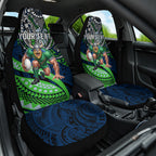 Personalised Canberra Raiders Car Seat Cover Polynesian Tribal Art Style With Viking Raider Mascot