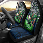 Personalised Canberra Raiders Car Seat Cover Polynesian Tribal Art Style With Viking Raider Mascot