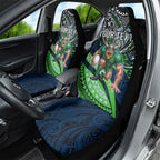 Personalised Canberra Raiders Car Seat Cover Polynesian Tribal Art Style With Viking Raider Mascot
