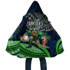 Personalised Canberra Raiders Cloak Polynesian Tribal Art Style With Viking Raider Mascot