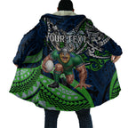 Personalised Canberra Raiders Cloak Polynesian Tribal Art Style With Viking Raider Mascot