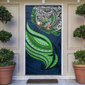 Personalised Canberra Raiders Door Cover Polynesian Tribal Art Style With Viking Raider Mascot