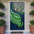 Personalised Canberra Raiders Door Cover Polynesian Tribal Art Style With Viking Raider Mascot