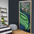 Personalised Canberra Raiders Door Cover Polynesian Tribal Art Style With Viking Raider Mascot