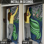 Personalised Canberra Raiders Door Cover Polynesian Tribal Art Style With Viking Raider Mascot