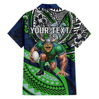 Personalised Canberra Raiders Family Matching Mermaid Dress and Hawaiian Shirt Polynesian Tribal Art Style With Viking Raider Mascot