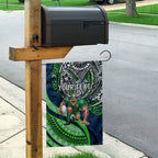 Personalised Canberra Raiders Garden Flag Polynesian Tribal Art Style With Viking Raider Mascot