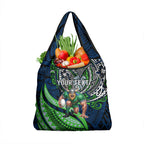 Personalised Canberra Raiders Grocery Bag Polynesian Tribal Art Style With Viking Raider Mascot