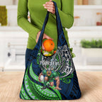 Personalised Canberra Raiders Grocery Bag Polynesian Tribal Art Style With Viking Raider Mascot